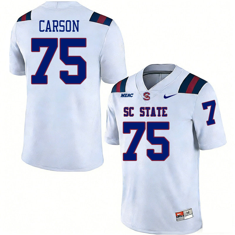 South Carolina State Bulldogs #75 Harry Carson College Football Jerseys,Uniforms Stitched-White